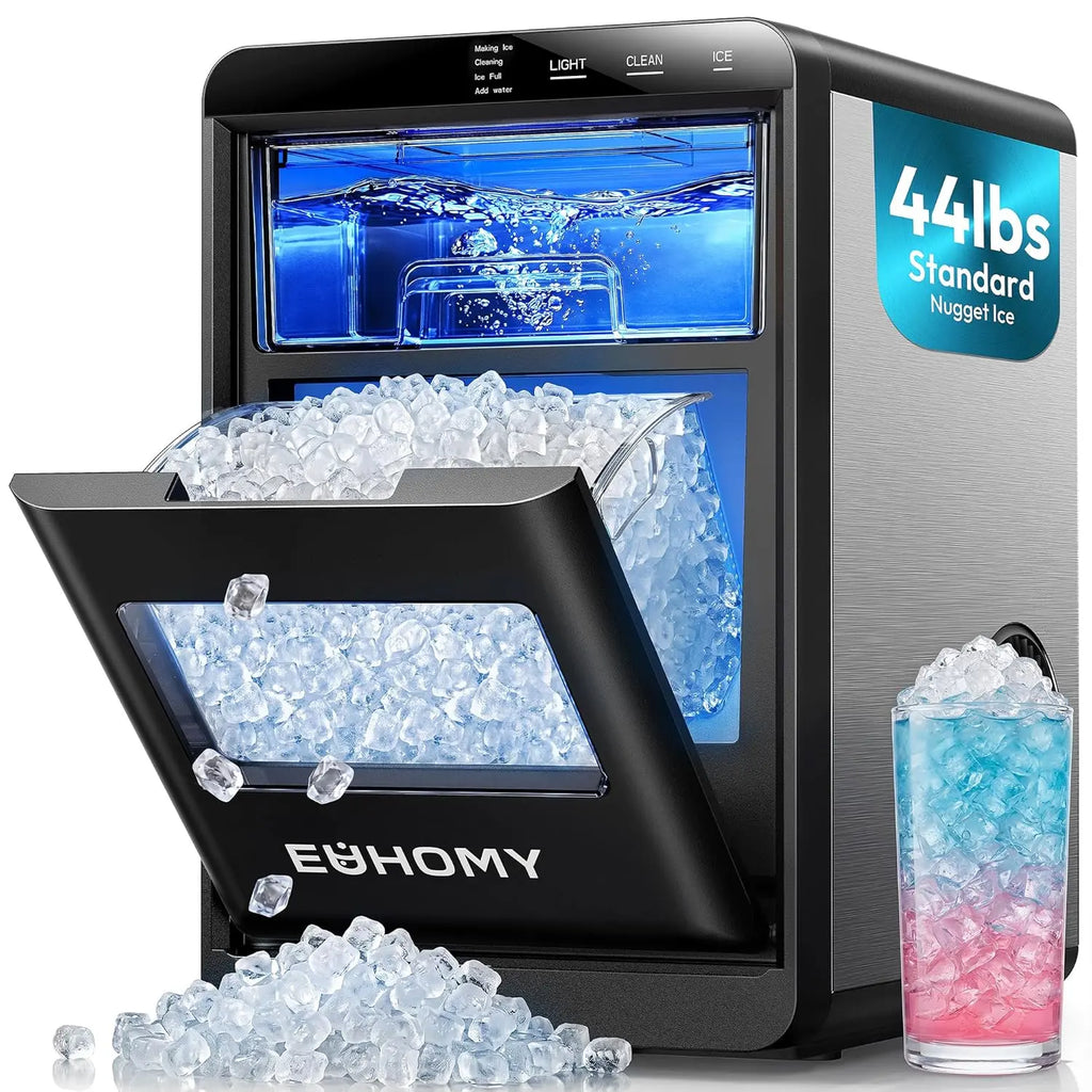 Nugget Ice Maker - 44Lbs/24H Self-Cleaning Machine