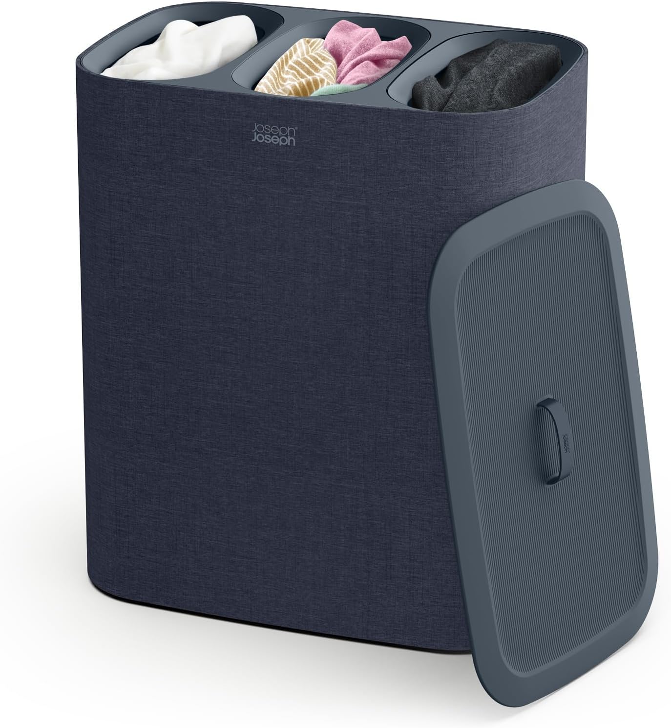 Tota Trio 90 liter/23.8 gallon Laundry Hamper Separation Basket with lid, 3 Removable Washing Bags with Handles