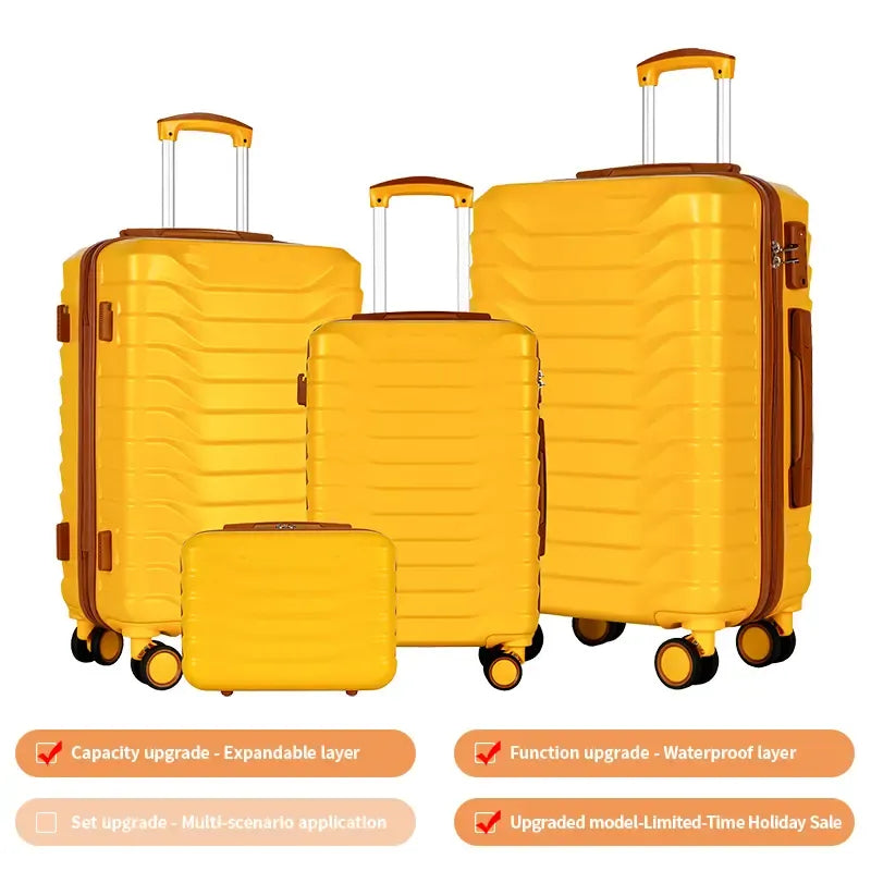 4-Piece Expandable Luggage Set – Durable Hardshell Suitcases with TSA Lock & Spinner Wheels for Smooth Travel