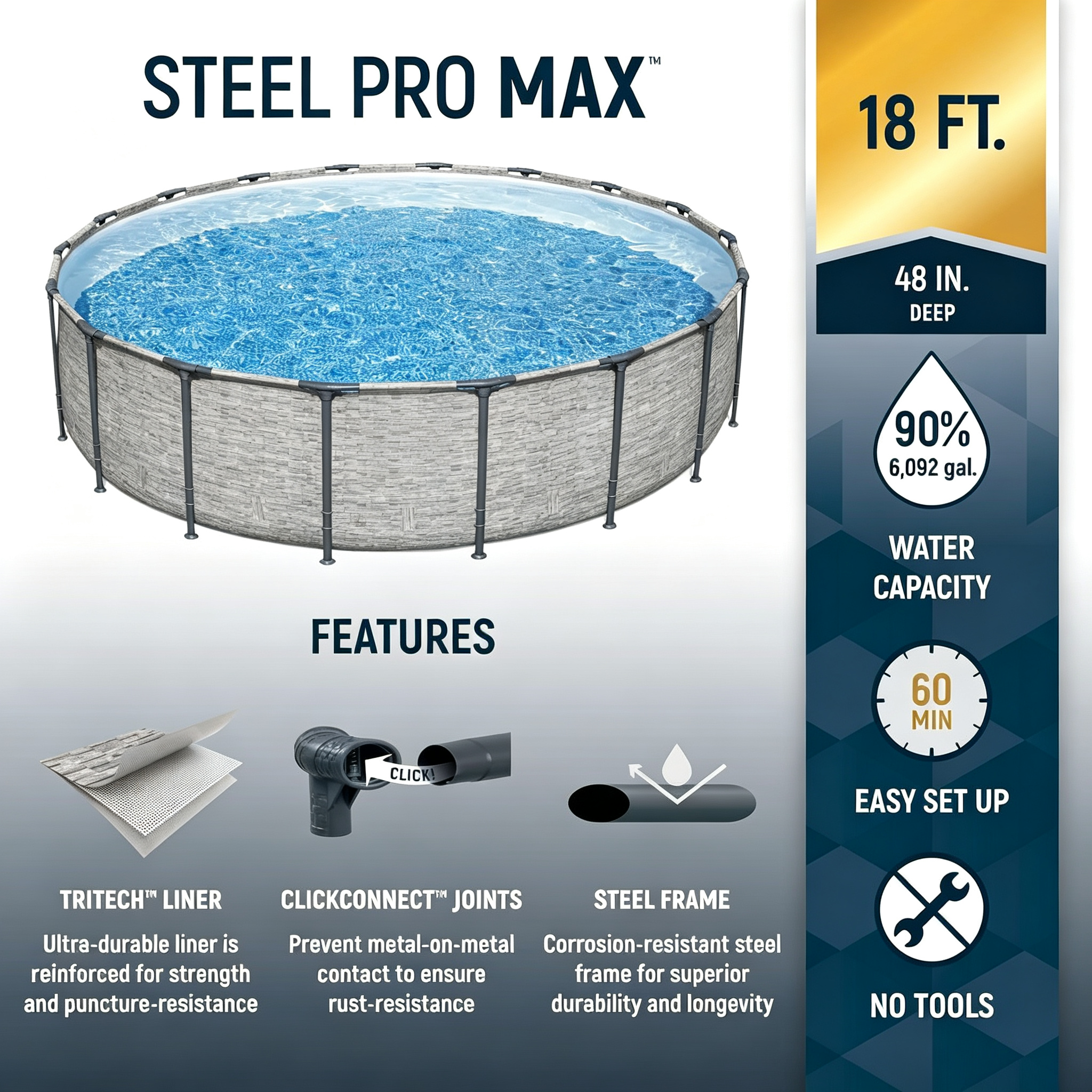 18' x 48" Above Ground Pool