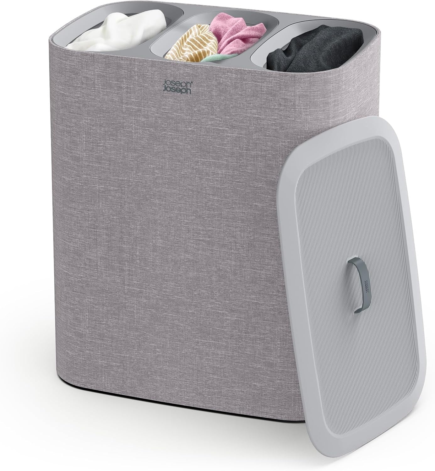 Tota Trio 90 liter/23.8 gallon Laundry Hamper Separation Basket with lid, 3 Removable Washing Bags with Handles