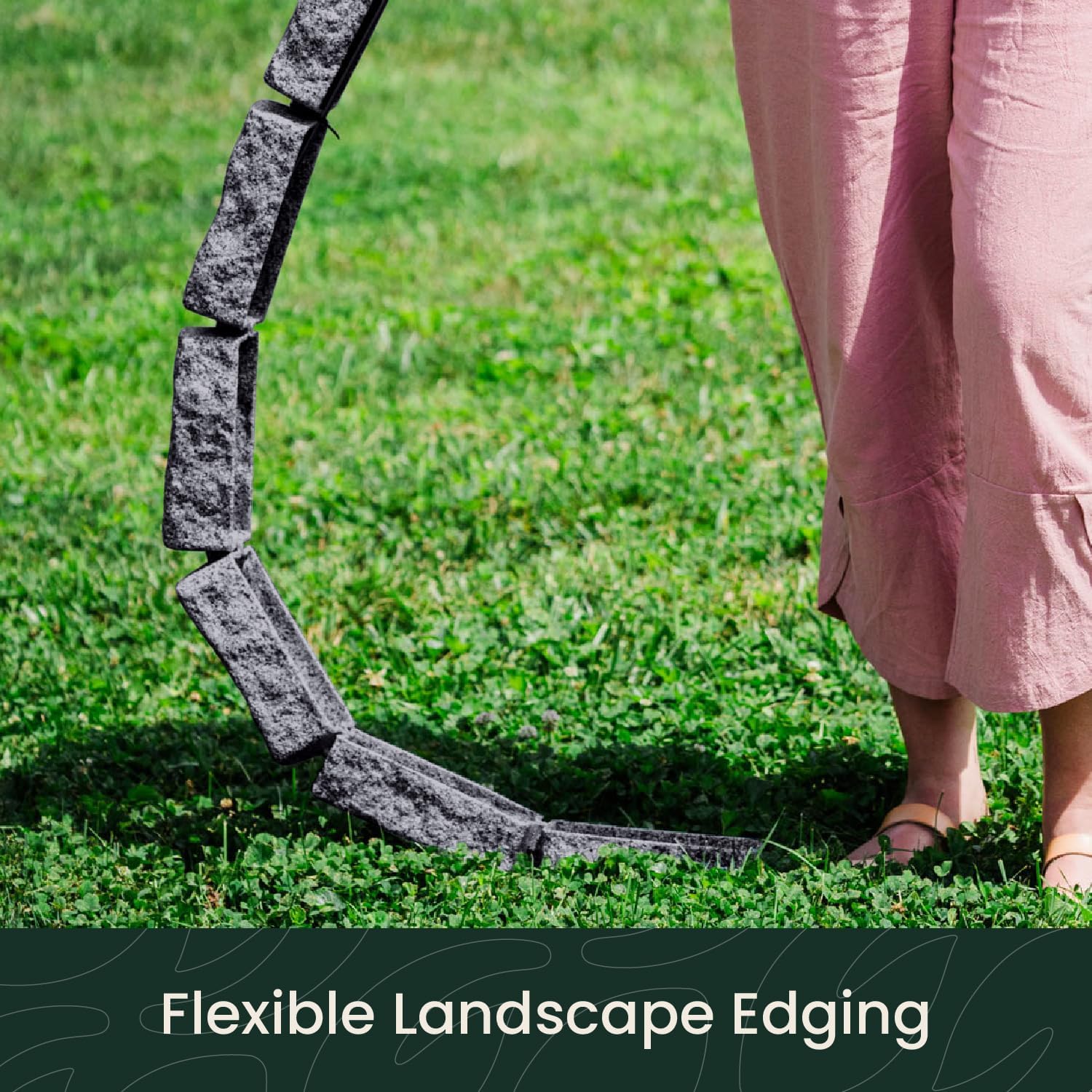 Landscape Edging | Garden Edging Border | Faux Stone Bricks for Lawn edging, Flower beds, Pathways & Yard Edging