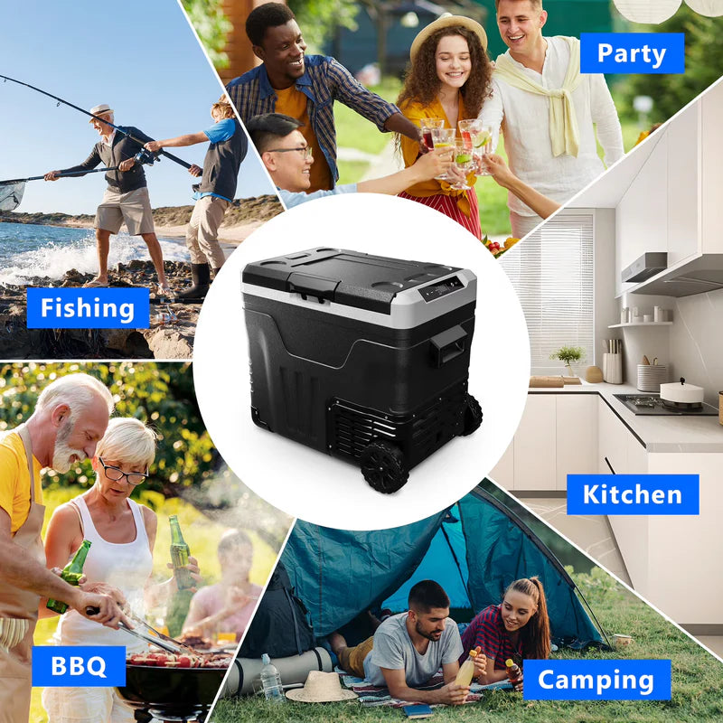 50L Portable Fridge Freezer – DC/AC Powered, Ice-Free Cooling Anywhere