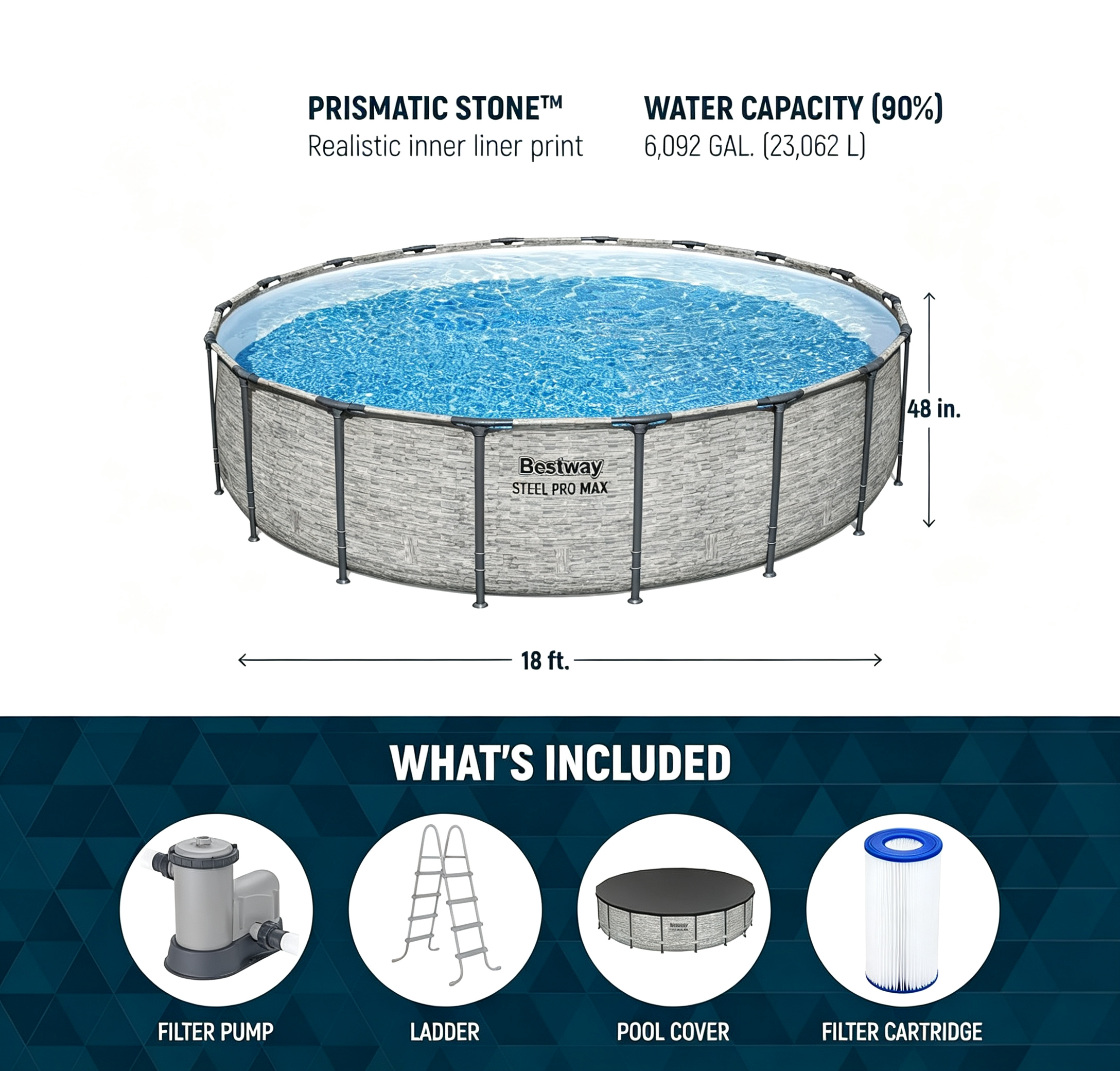 18' x 48" Above Ground Pool