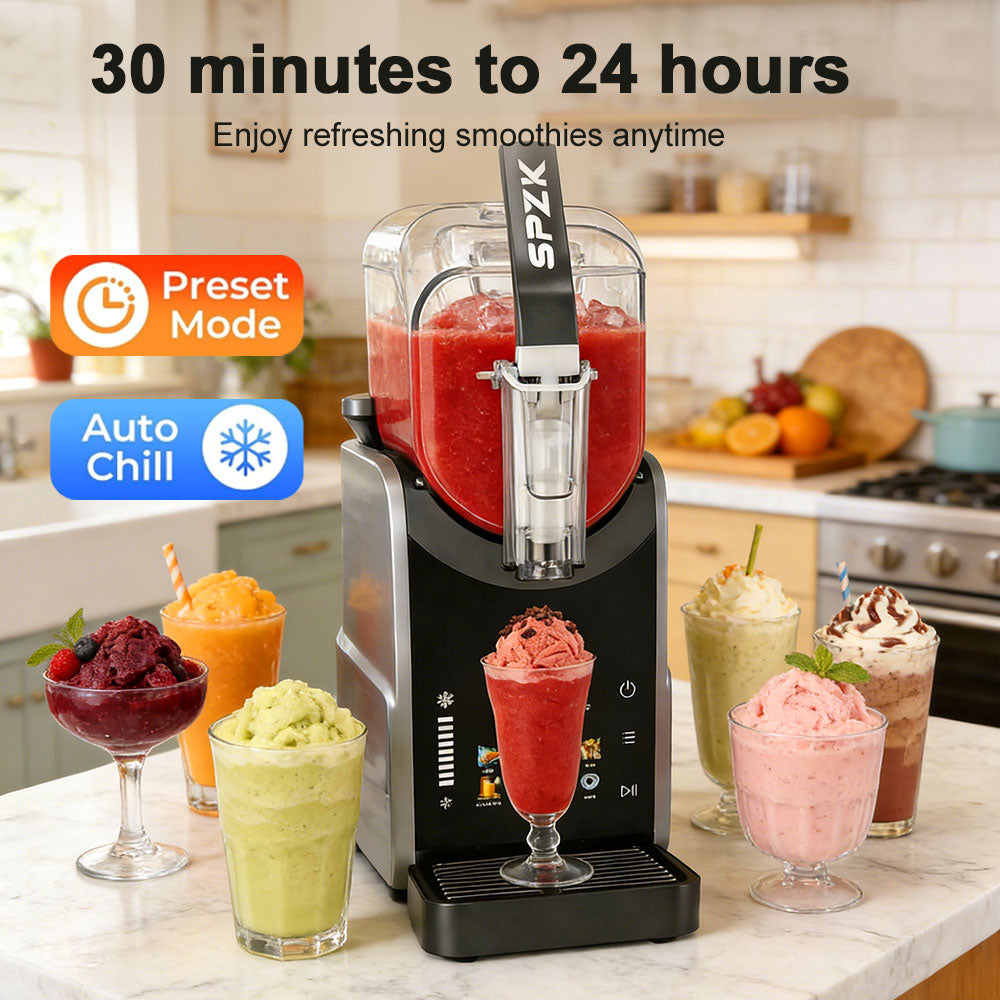Slushie Machine No Ice Needed, Slushy Machine for Home, 88oz Frozen Drink Maker with 3 Preset Programs for Ice Slush, Snow Slush, Milkshake, Adjustable Hardness, LED Display, Self-Cleaning, Black