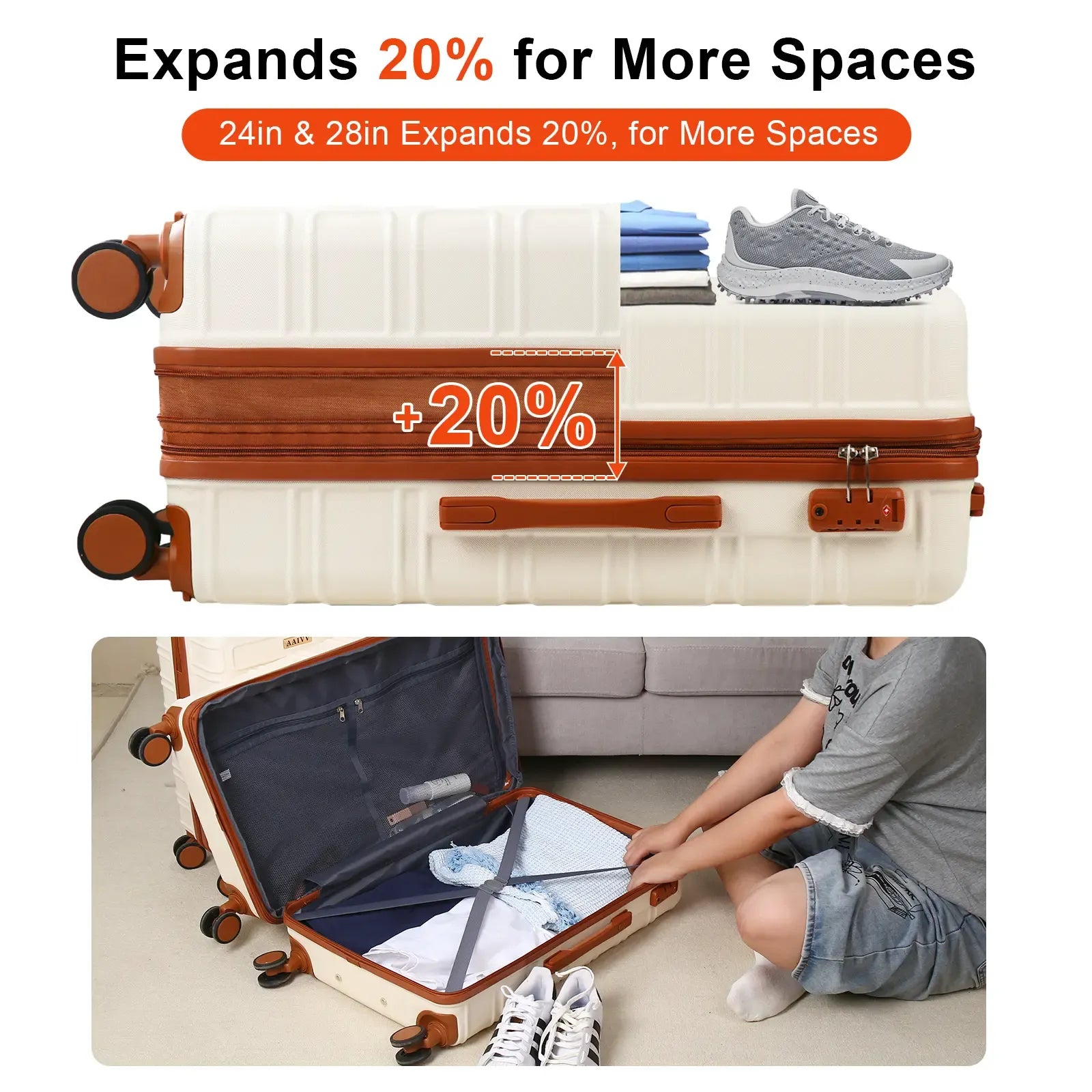 4-Piece Expandable Luggage Set – Durable Hardshell Suitcases with TSA Lock & Spinner Wheels for Smooth Travel