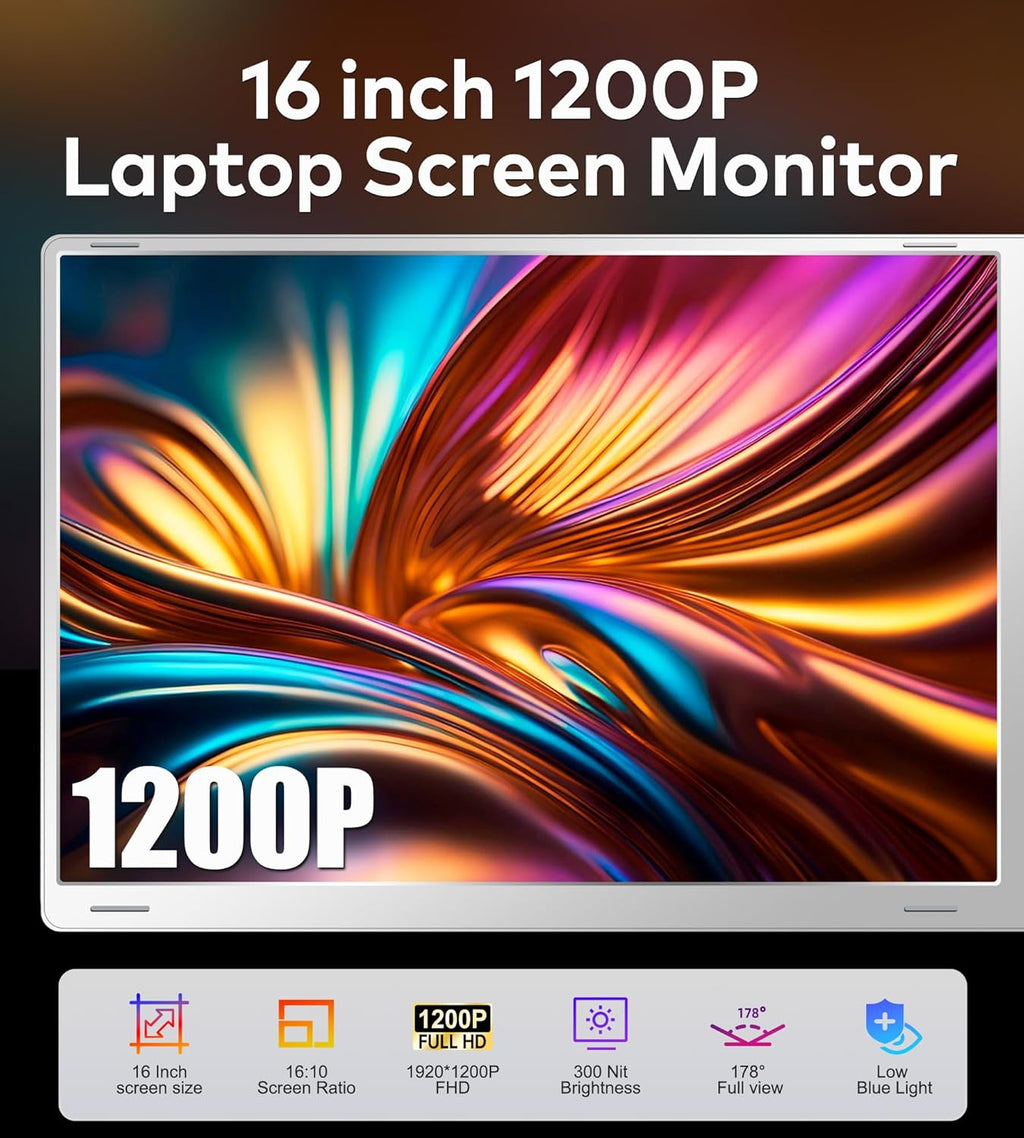 Laptop Screen Extender Monitor Portable（Compatible with 12"-18.5"  laptops）
