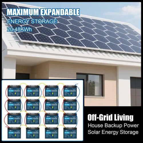 🔥Last Day 49% OFF🔥KUNLUN 12V 100Ah LiFePO4 Battery – 100A Smart BMS, 1280Wh Deep Cycle