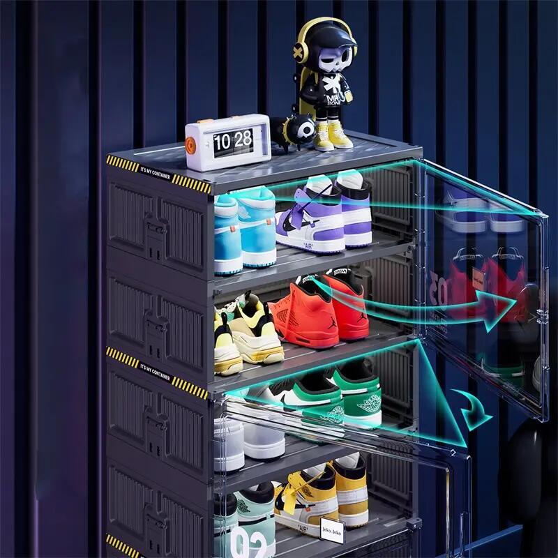 Dust-Free Black Portable Shoe Organizer