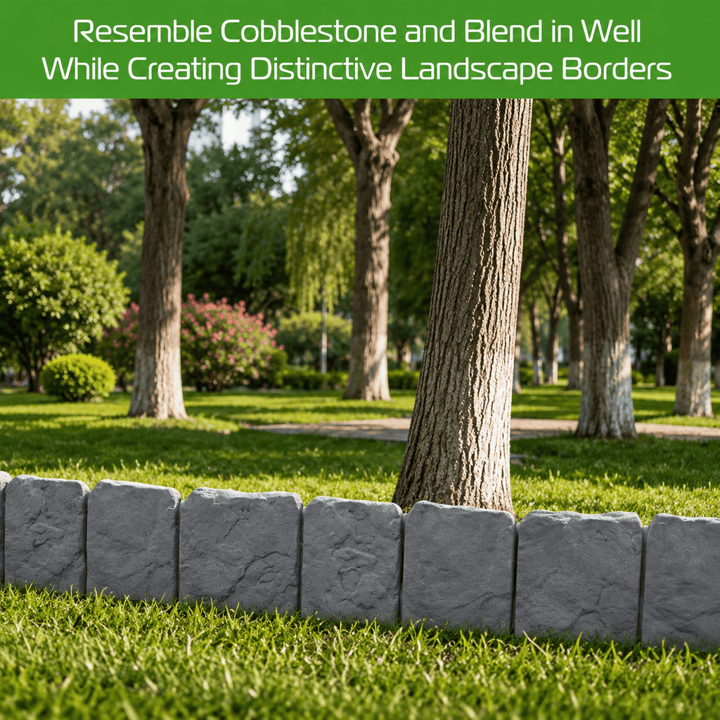 Faux Stone Landscape Edging Border with Realistic Natural Rock Appearance