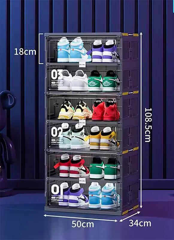 Dust-Free Black Portable Shoe Organizer