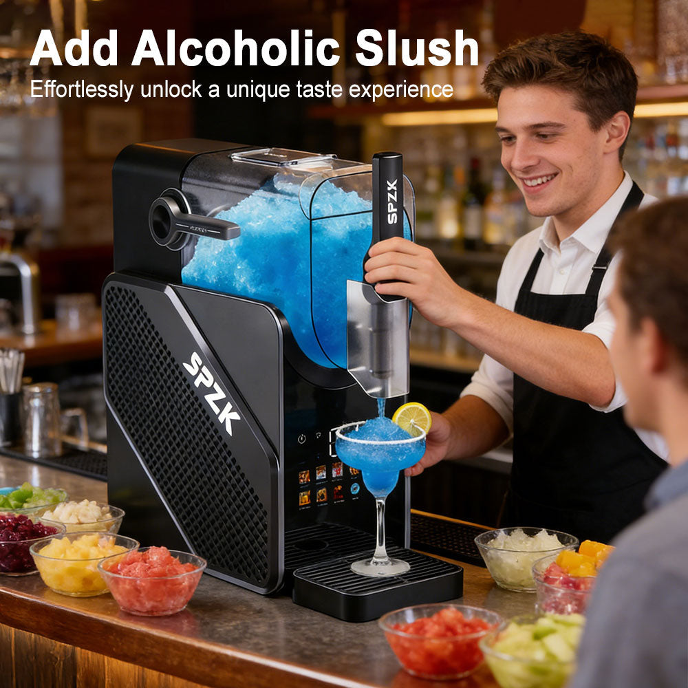 Slushie Machine No Ice Needed, Slushy Machine for Home, 88oz Frozen Drink Maker with 3 Preset Programs for Ice Slush, Snow Slush, Milkshake, Adjustable Hardness, LED Display, Self-Cleaning, Black