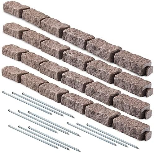 Landscape Edging | Garden Edging Border | Faux Stone Bricks for Lawn edging, Flower beds, Pathways & Yard Edging