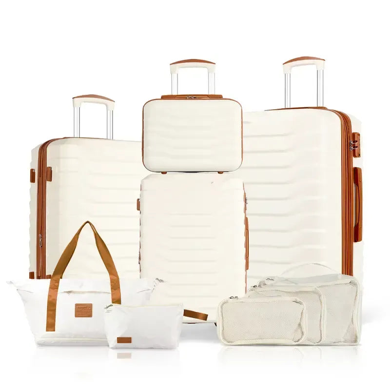 4-Piece Expandable Luggage Set – Durable Hardshell Suitcases with TSA Lock & Spinner Wheels for Smooth Travel