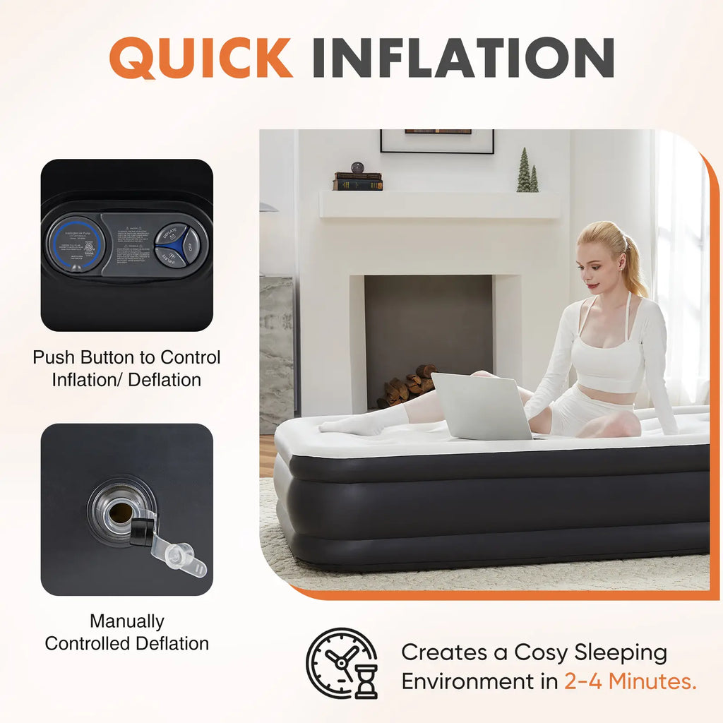 Air Mattress with Built-in Pump - 660 lbs Capacity