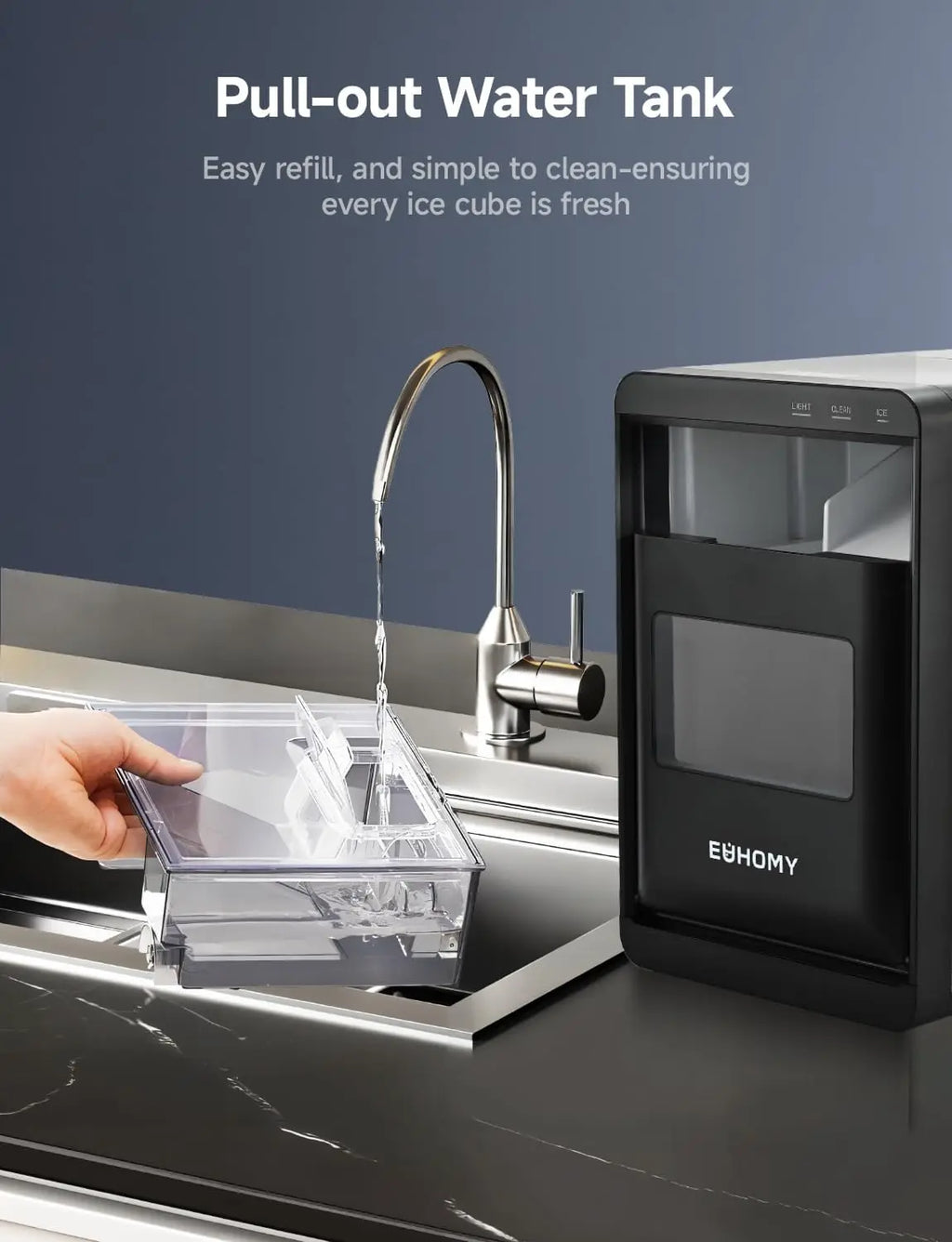 Nugget Ice Maker - 44Lbs/24H Self-Cleaning Machine