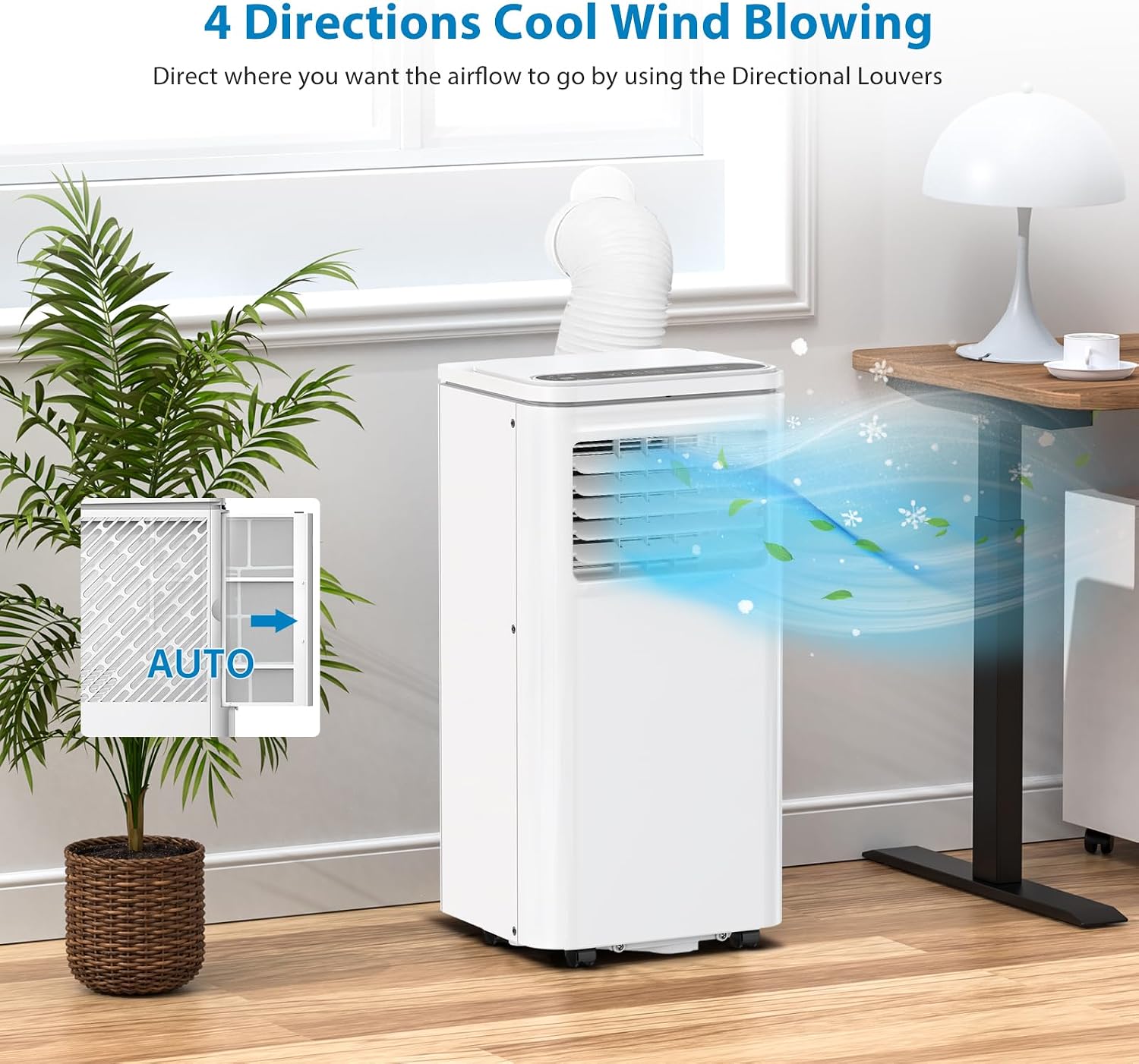 Energy-Efficient 10,000 BTU Portable Air Conditioner | Fast Cooling, Quiet Operation & 3-in-1 Climate Control for Up to 550 Sq.Ft