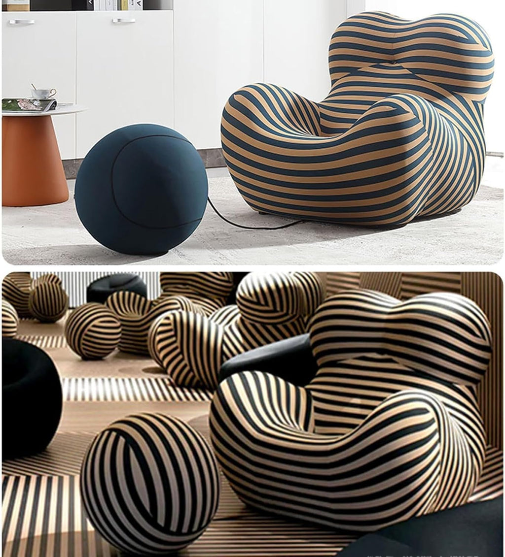 Modern Living Room Accent Chair with Round Ottoman