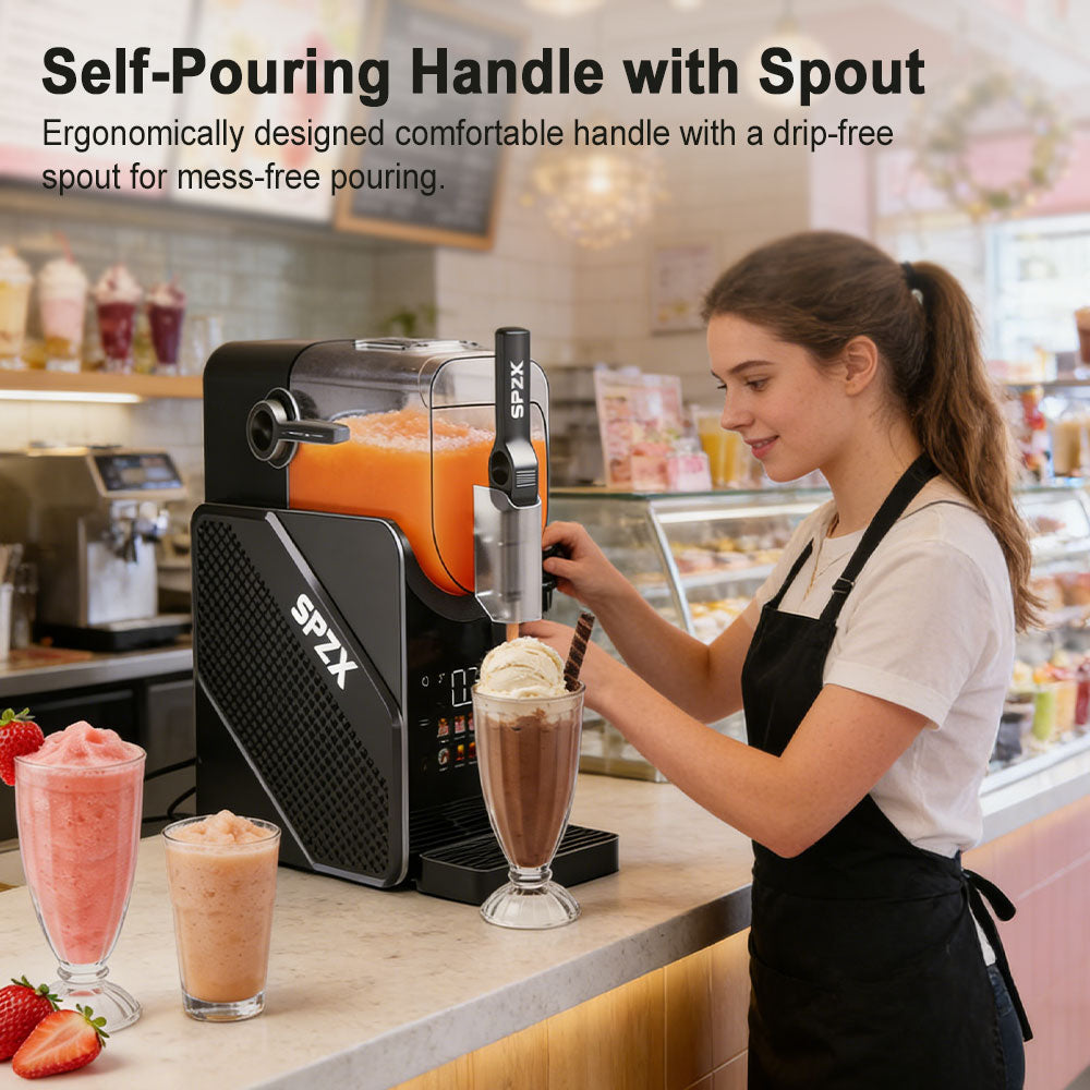 Slushie Machine No Ice Needed, Slushy Machine for Home, 88oz Frozen Drink Maker with 3 Preset Programs for Ice Slush, Snow Slush, Milkshake, Adjustable Hardness, LED Display, Self-Cleaning, Black