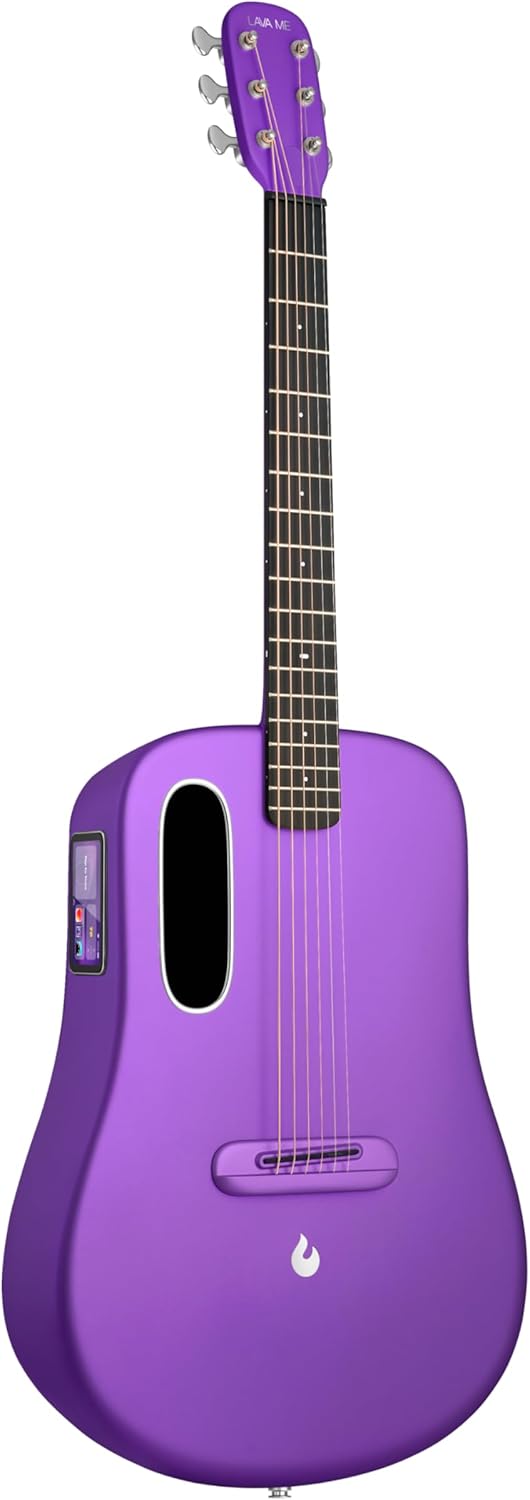 Acoustic Electric Guitars Carbon Fiber Travel Smart Audio Guitar with 3.5 inch TouchScreen