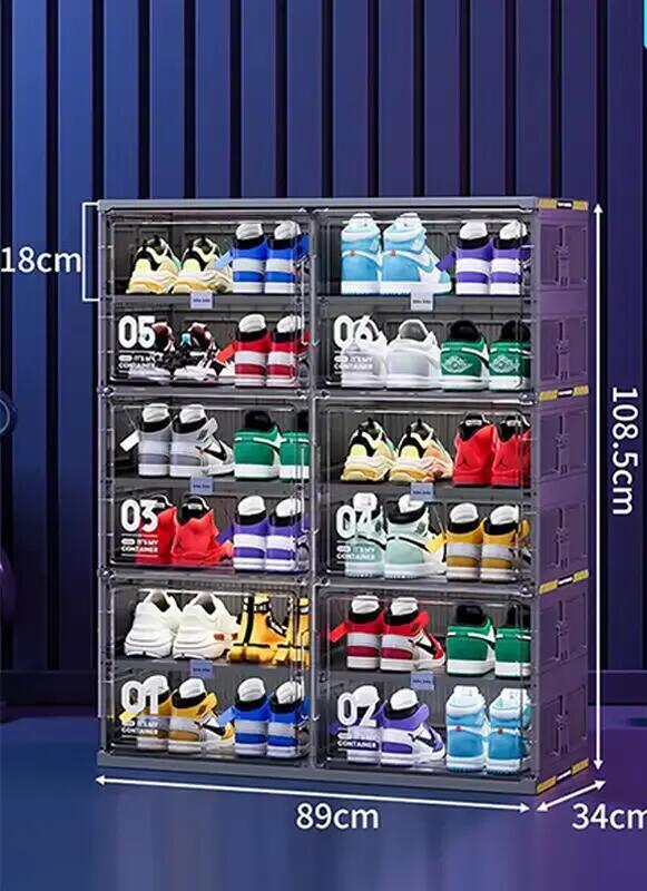 Dust-Free Black Portable Shoe Organizer
