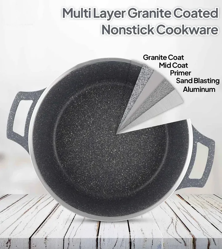 🎉Anniversary Sale-Cookware Set Pieces Non Stick Multi Layer Granite Coating🔥