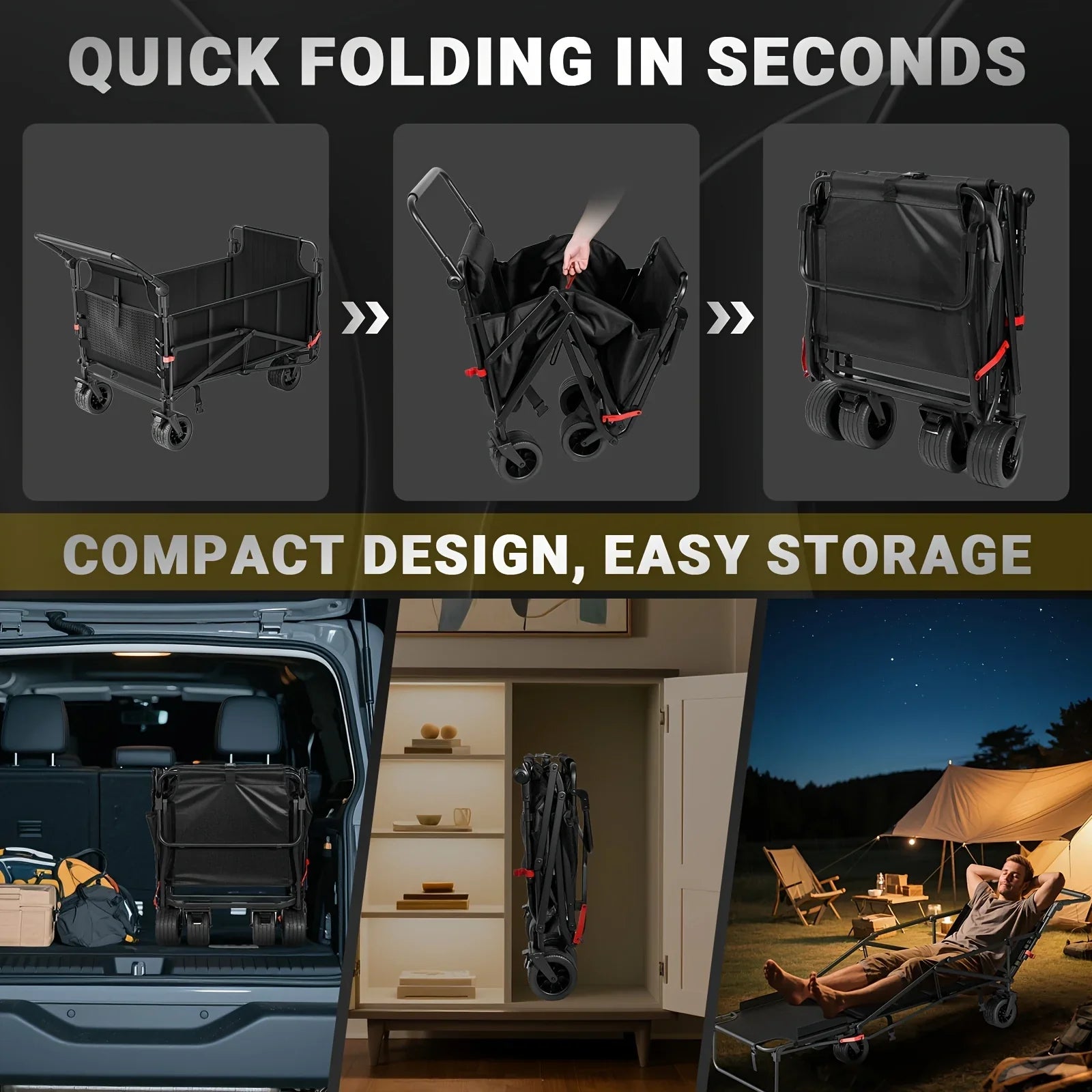 2-in-1 Multifunctional Folding Wagon Car