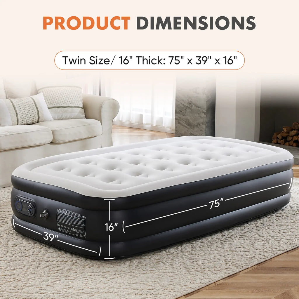 Air Mattress with Built-in Pump - 660 lbs Capacity