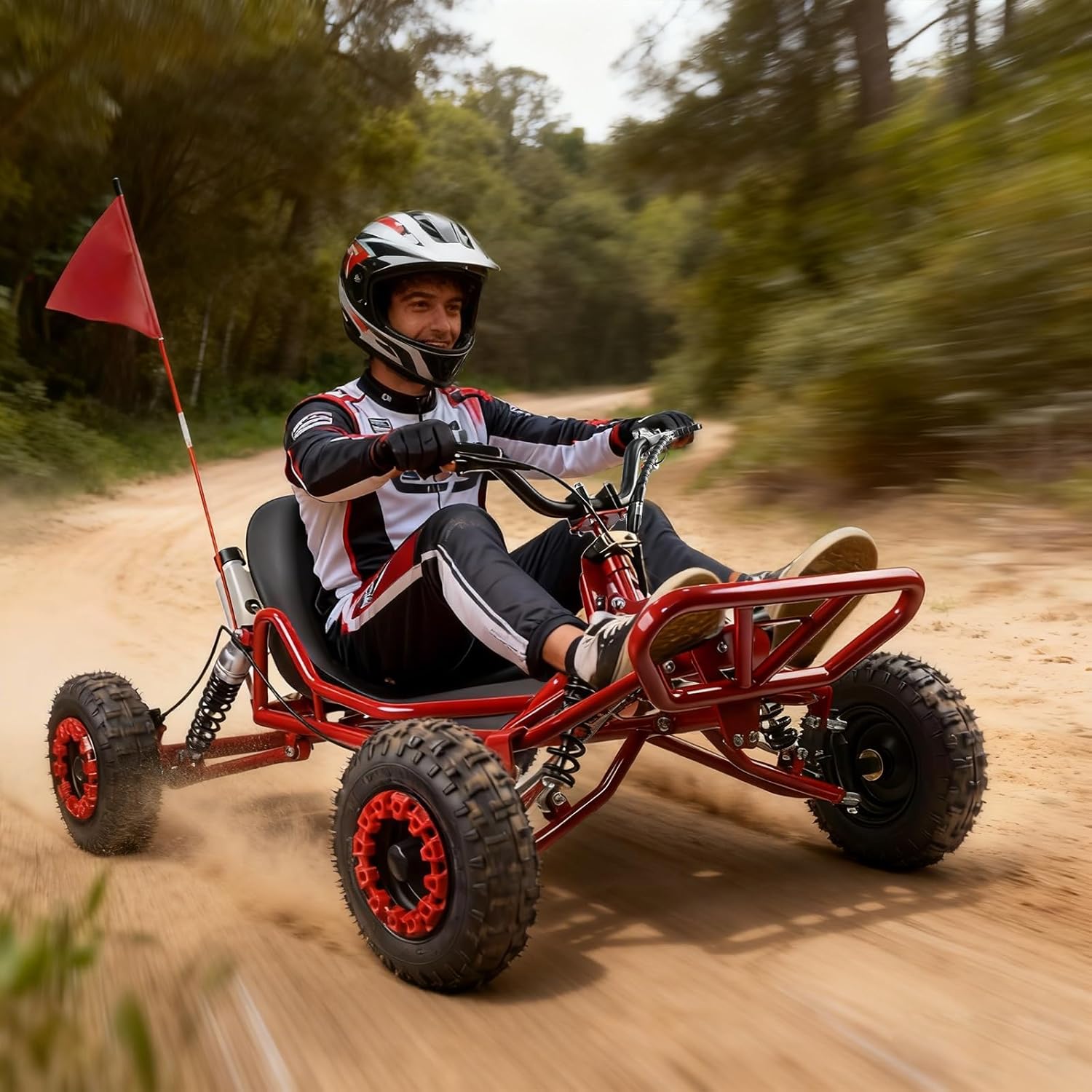 Gas Powered Go Kart, 2 Stroke Go Kart for Adults & Kids with Premium Steel Tubular Frame