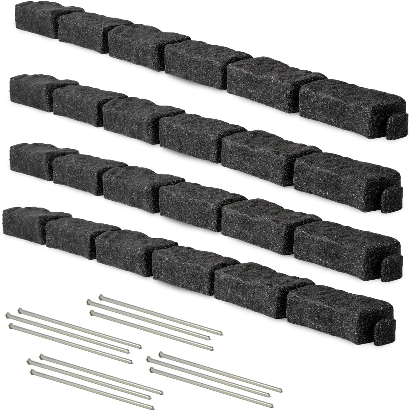 Landscape Edging | Garden Edging Border | Faux Stone Bricks for Lawn edging, Flower beds, Pathways & Yard Edging