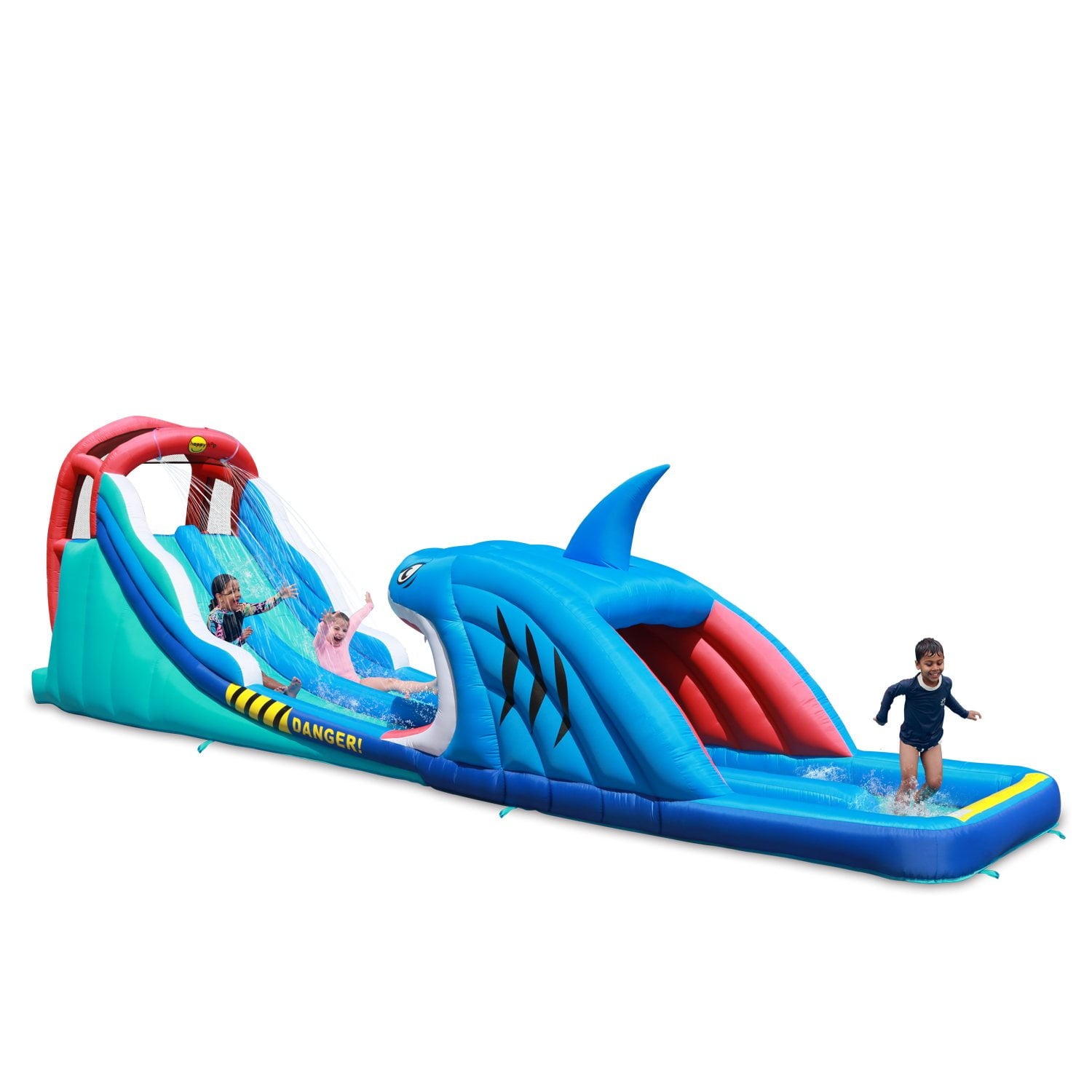 Happy Hop Shark Attack Double Slide Inflatable Water Slide