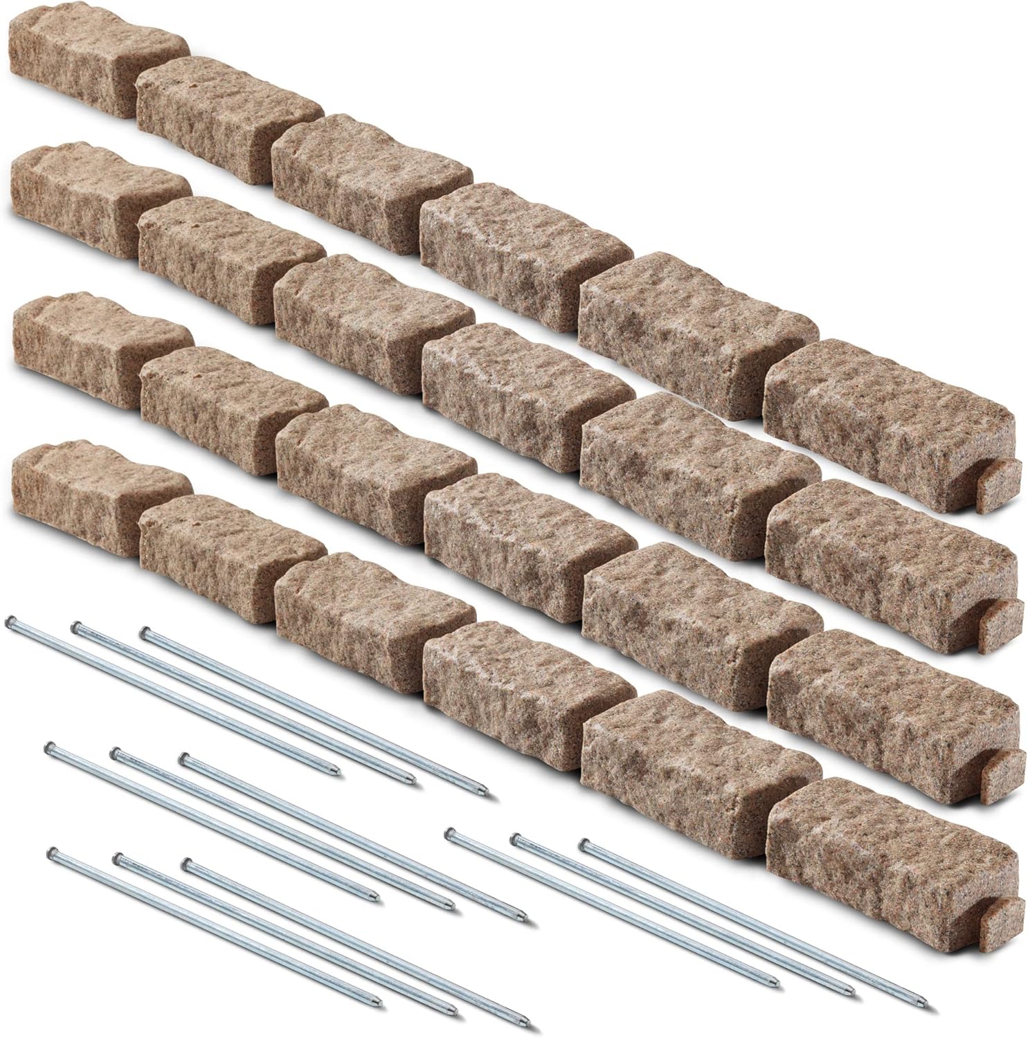 Landscape Edging | Garden Edging Border | Faux Stone Bricks for Lawn edging, Flower beds, Pathways & Yard Edging
