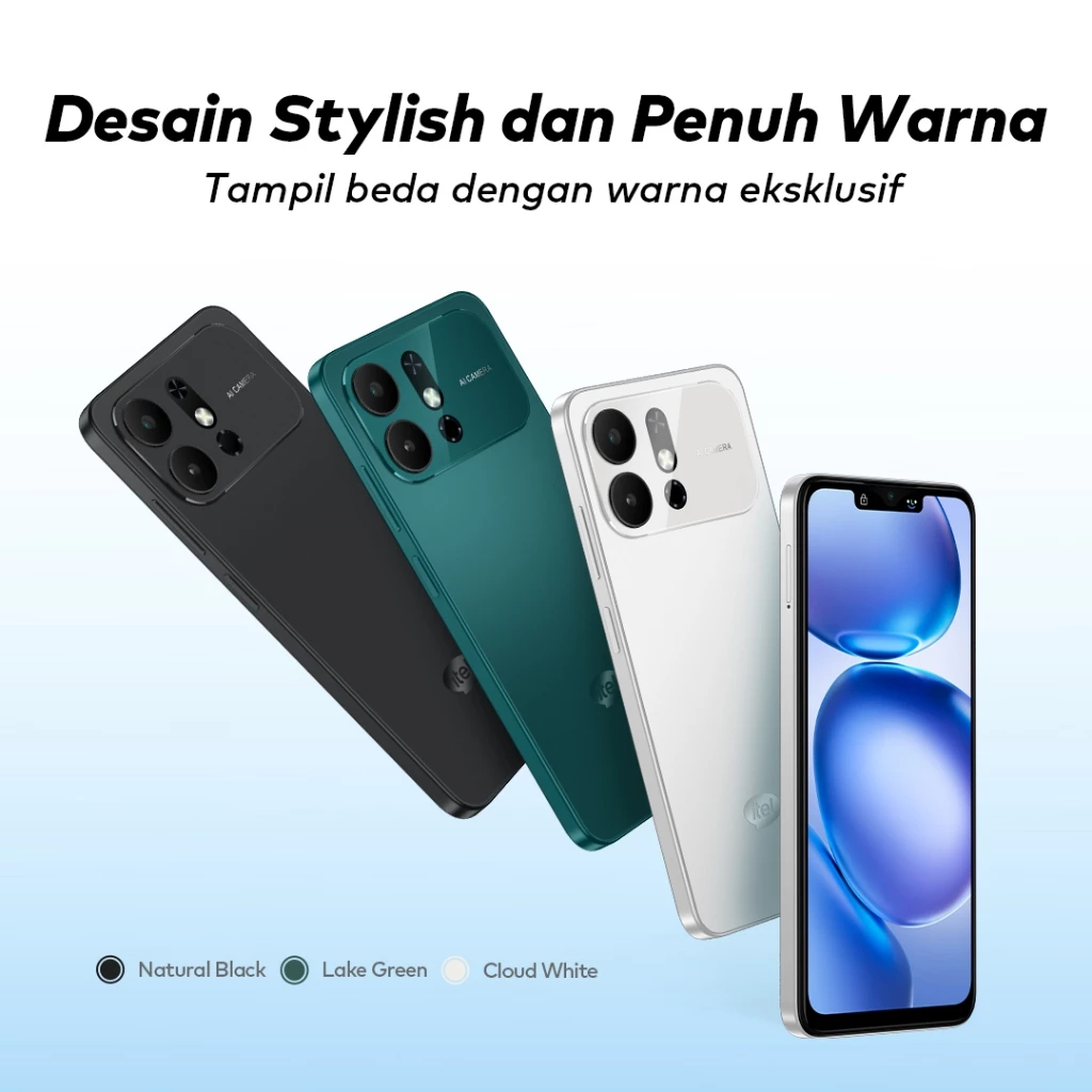 ITEL A100CS Desain Baru 3GB + 64GB | Layar 6.6 "90Hz | HP Tahan Banting Kelas Militer | Baterai 5000mAh | UltraLink Panggilan Gratis