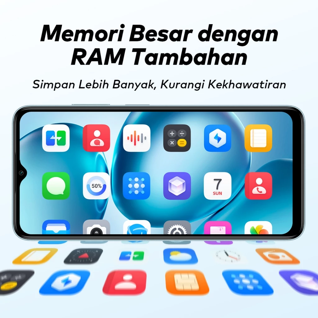 ITEL A100CS Desain Baru 3GB + 64GB | Layar 6.6 "90Hz | HP Tahan Banting Kelas Militer | Baterai 5000mAh | UltraLink Panggilan Gratis