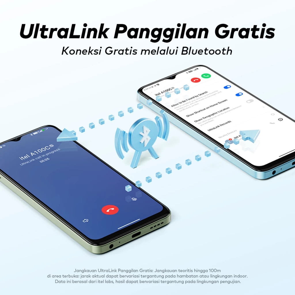 ITEL A100CS Desain Baru 3GB + 64GB | Layar 6.6 "90Hz | HP Tahan Banting Kelas Militer | Baterai 5000mAh | UltraLink Panggilan Gratis