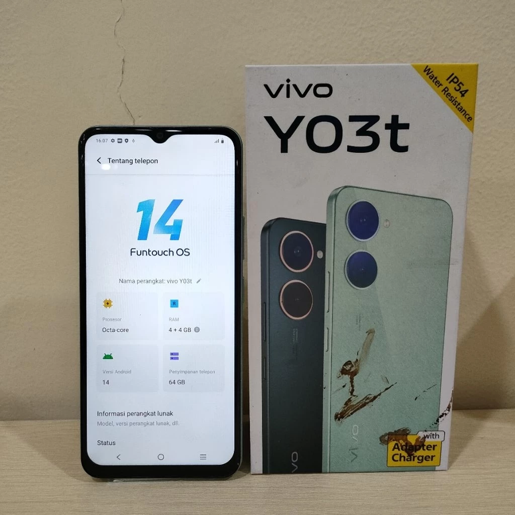 Vivo Y03t - IP54 Tahan Air, AI Dual Camera 5000mAh + 15W FlashCharge, Layar Sunlight 90Hz