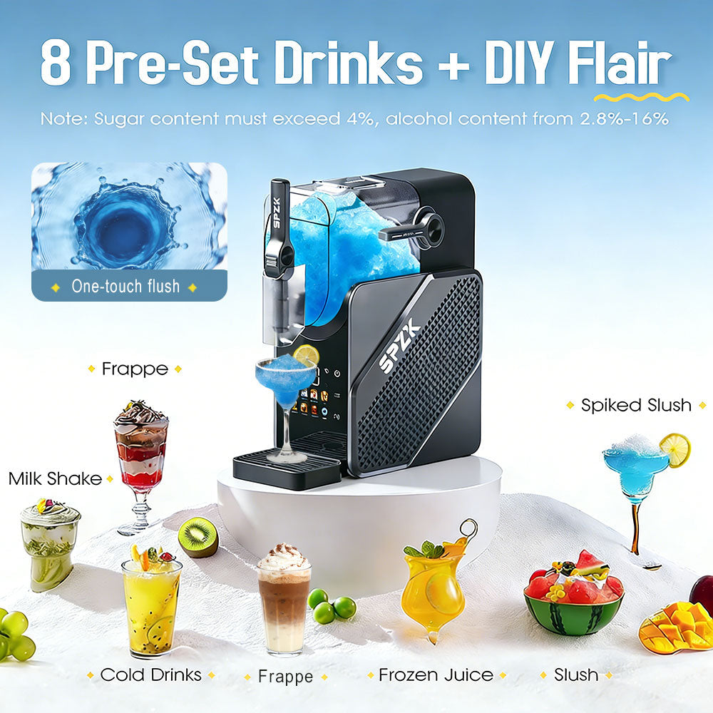 Slushie Machine No Ice Needed, Slushy Machine for Home, 88oz Frozen Drink Maker with 3 Preset Programs for Ice Slush, Snow Slush, Milkshake, Adjustable Hardness, LED Display, Self-Cleaning, Black