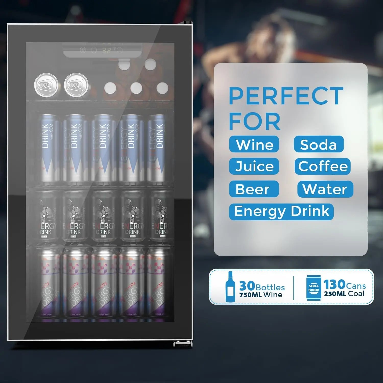 COWSAR Beverage Refrigerator Mini Fridge 48-130 Can