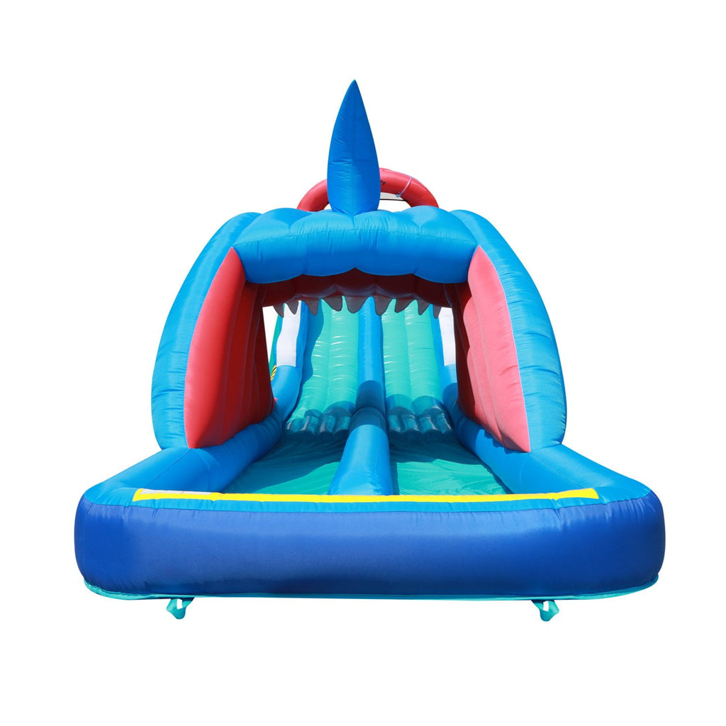 Happy Hop Shark Attack Double Slide Inflatable Water Slide