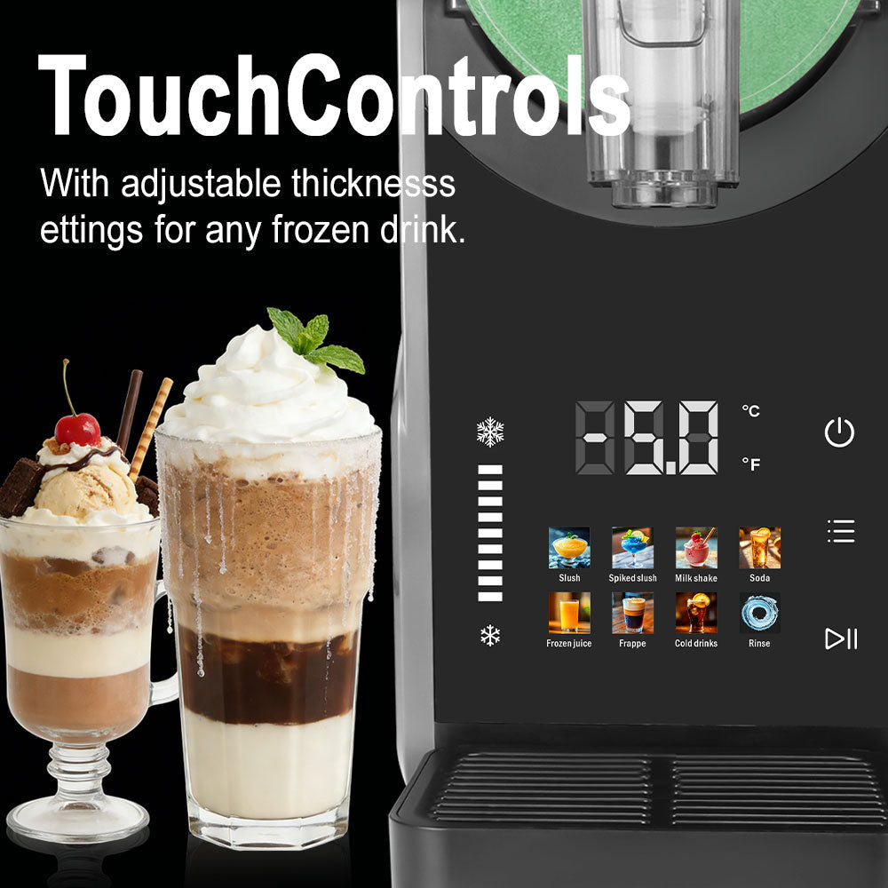 Slushie Machine No Ice Needed, Slushy Machine for Home, 88oz Frozen Drink Maker with 3 Preset Programs for Ice Slush, Snow Slush, Milkshake, Adjustable Hardness, LED Display, Self-Cleaning, Black