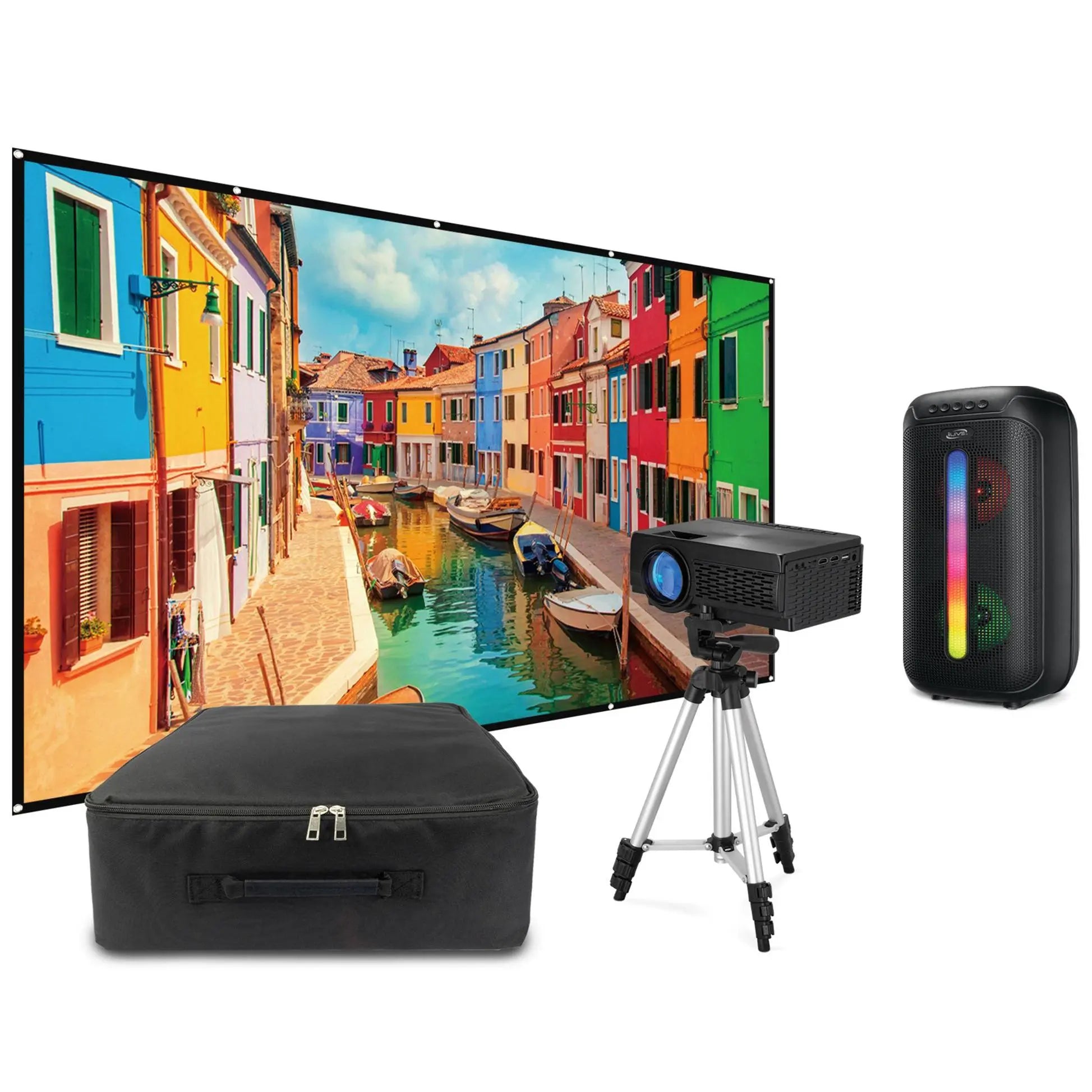 iLive Pop-up Projector Movie Kit with 120" Screen & Speaker