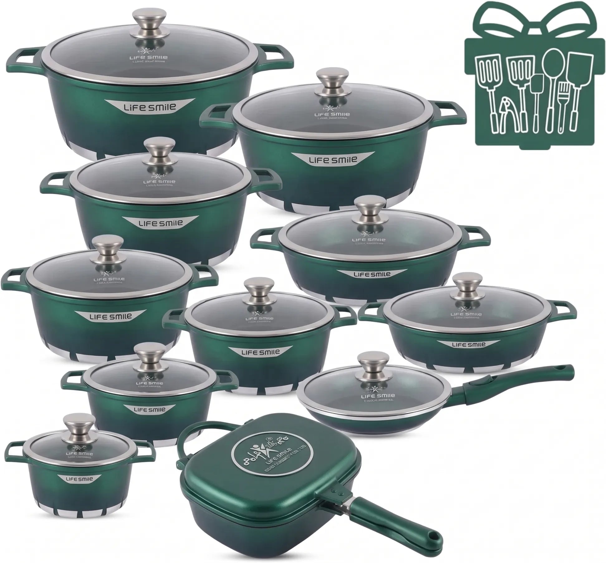 🎉Anniversary Sale-Cookware Set Pieces Non Stick Multi Layer Granite Coating🔥