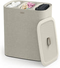 Tota Trio 90 liter/23.8 gallon Laundry Hamper Separation Basket with lid, 3 Removable Washing Bags with Handles