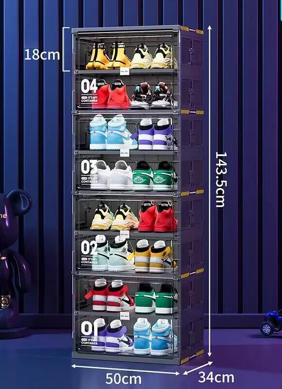 Dust-Free Black Portable Shoe Organizer