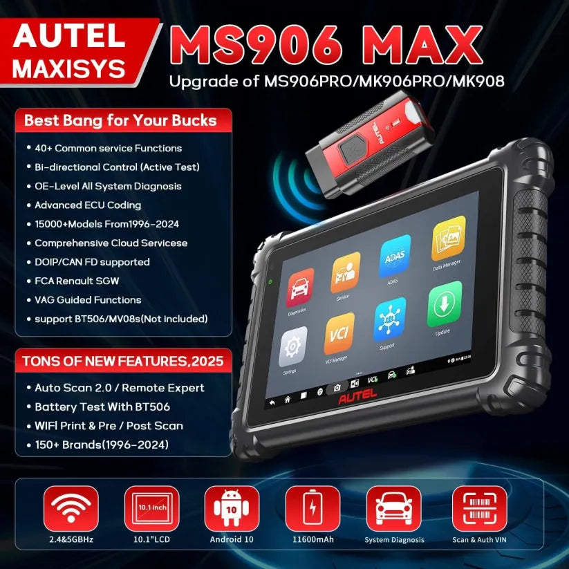 Autel MS906MAX Professional Automotive OBD2 Scanner
