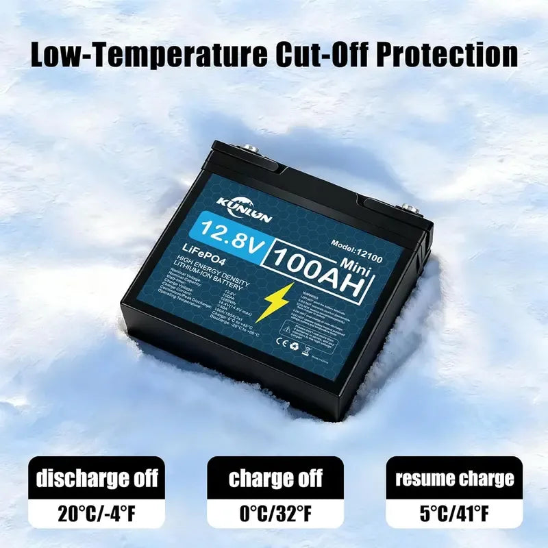 🔥Last Day 49% OFF🔥KUNLUN 12V 100Ah LiFePO4 Battery – 100A Smart BMS, 1280Wh Deep Cycle
