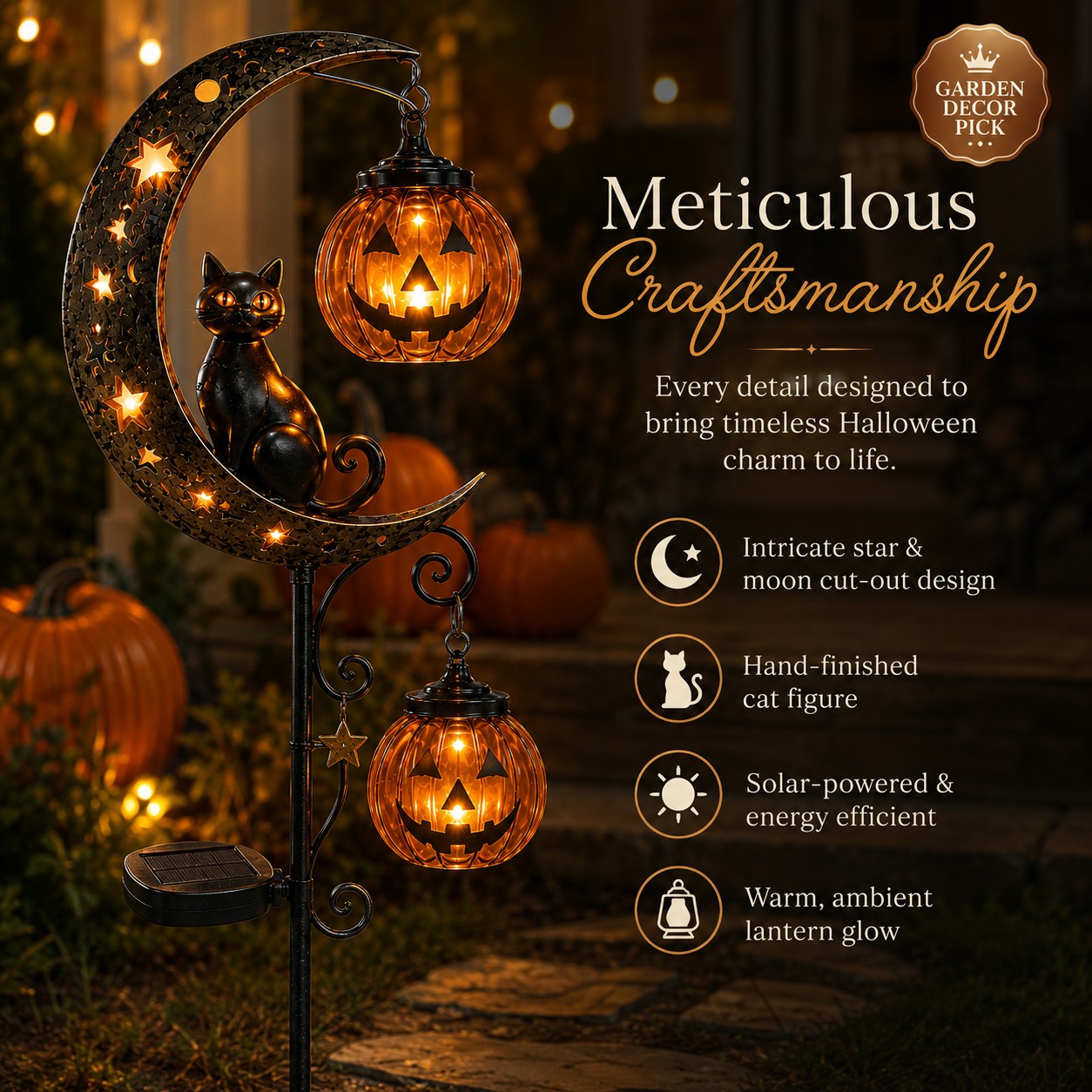 🎃Halloween Early Bird Special Sale 49% OFF-Pumpkin Moon Garden Stake Light