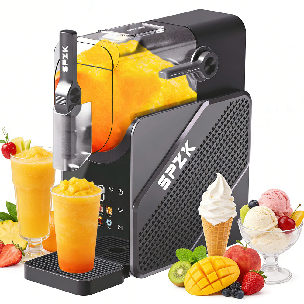 Slushie Machine No Ice Needed, Slushy Machine for Home, 88oz Frozen Drink Maker with 3 Preset Programs for Ice Slush, Snow Slush, Milkshake, Adjustable Hardness, LED Display, Self-Cleaning, Black
