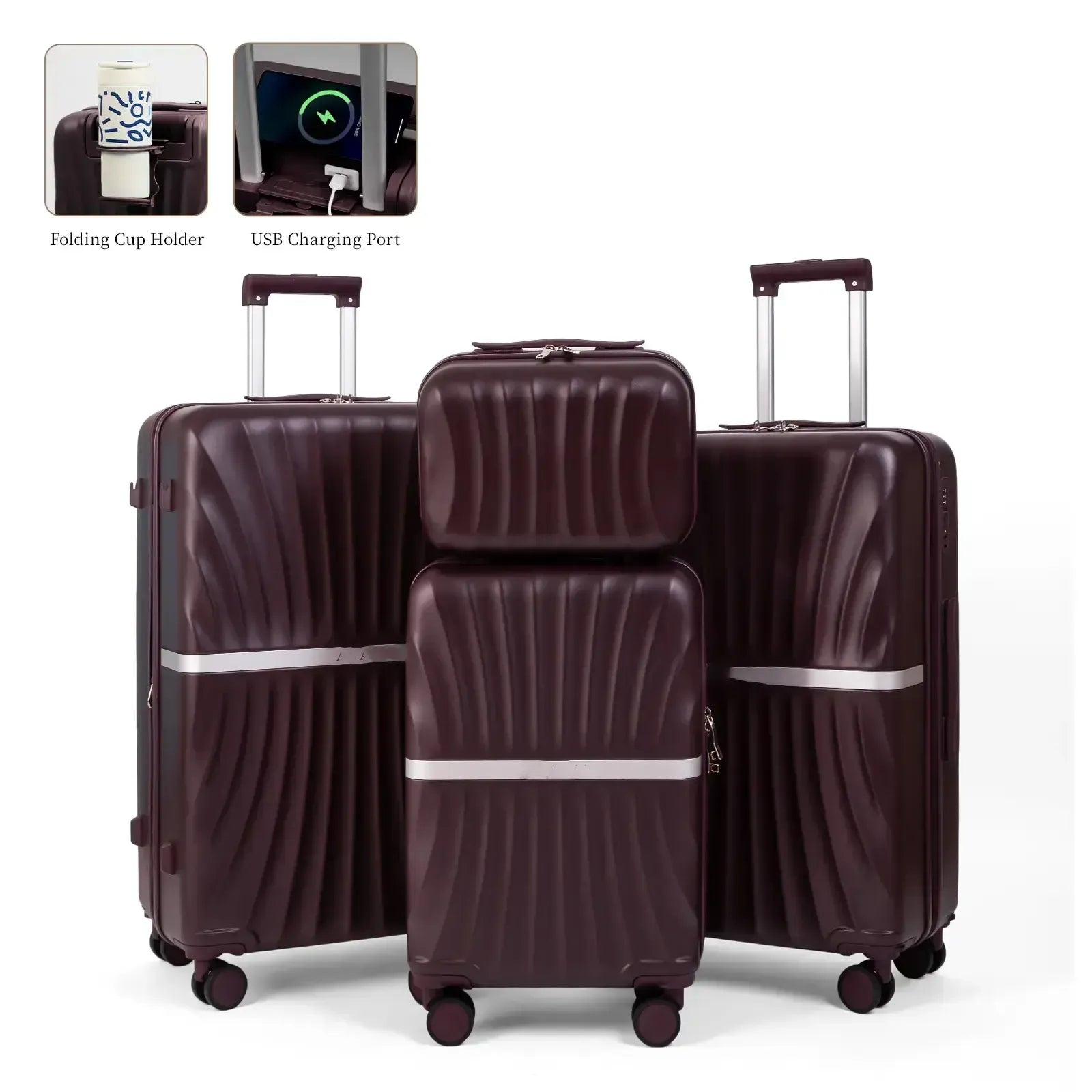 4-Piece Expandable Luggage Set – Durable Hardshell Suitcases with TSA Lock & Spinner Wheels for Smooth Travel