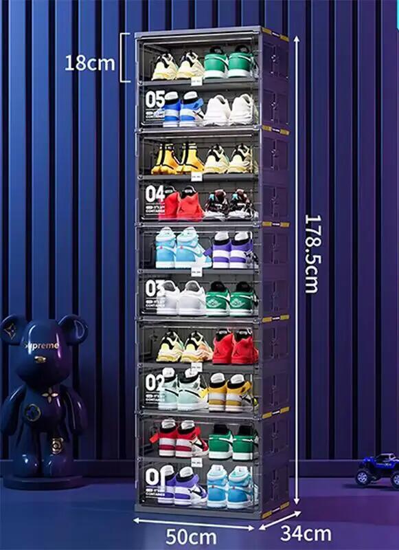 Dust-Free Black Portable Shoe Organizer